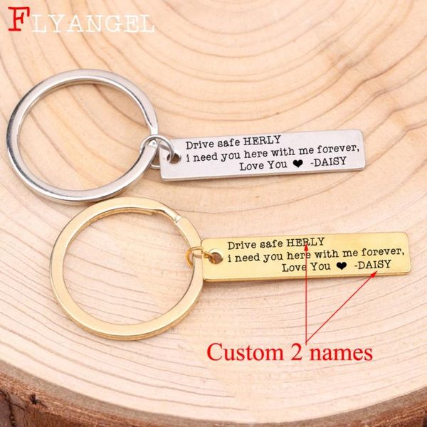 keychains custom personalized 2 names jewelry stainless steel keyring engraved drive safe love you keychain for couples valentine day gift, Silver
keychains custom personalized 2 names jewelry stainless steel keyring engraved drive safe love you keychain for couples valentine day gift, Silver