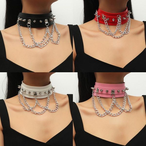 chokers 2021 choker neck spikes collar women man leather necklace chain jewelry on the punk chocker gothic accessories, Golden;silver
chokers 2021 choker neck spikes collar women man leather necklace chain jewelry on the punk chocker gothic accessories, Golden;silver