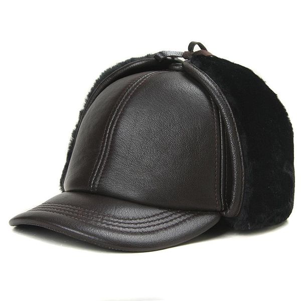 berets sheep skin winter ear protection caps warm plush elderly men's big leather lei feng hat black / brown, Blue;gray
berets sheep skin winter ear protection caps warm plush elderly men's big leather lei feng hat black / brown, Blue;gray
