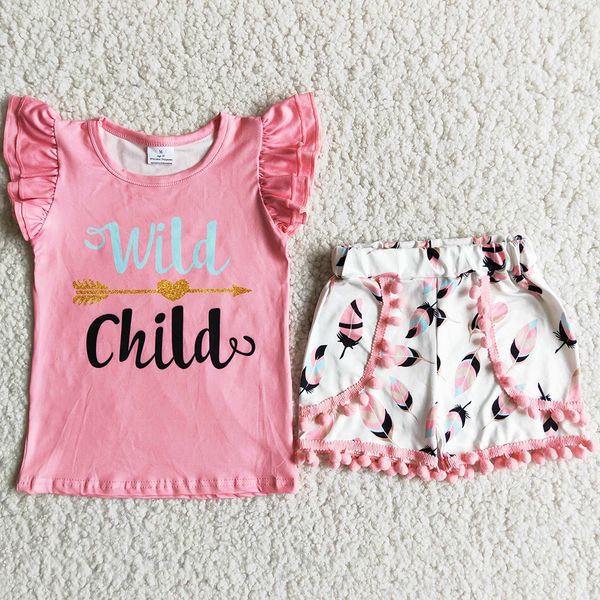rts kids designer clothes girl summer sets boutique girls clothing set wild child short sleeve ruffle shorts toddler baby outfits wholesale, White
rts kids designer clothes girl summer sets boutique girls clothing set wild child short sleeve ruffle shorts toddler baby outfits wholesale, White
