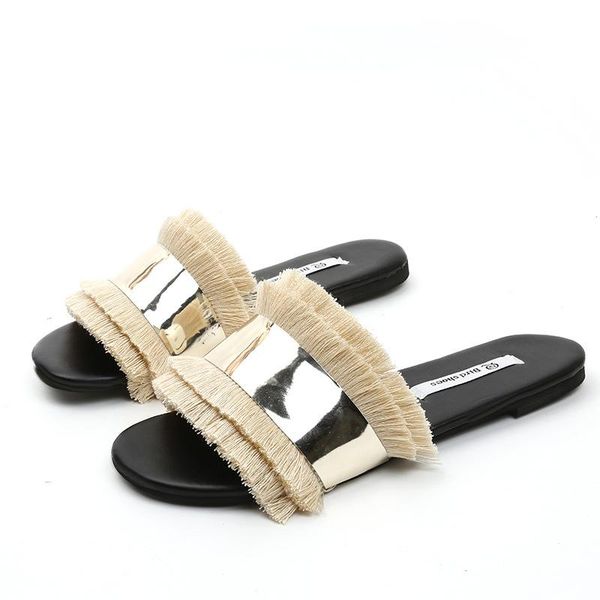 slippers chic shoes woman sandalie summer slipper female metal bling slides women fur fringe flip flops scarpe donna t1808028d, Black
slippers chic shoes woman sandalie summer slipper female metal bling slides women fur fringe flip flops scarpe donna t1808028d, Black