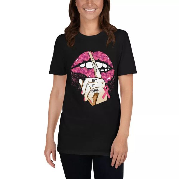 just beat it cancer cool pink mouth ribbons breast cancer awareness shirt, White;black
just beat it cancer cool pink mouth ribbons breast cancer awareness shirt, White;black