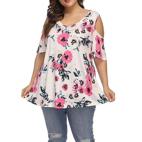 women's blouses & shirts feitong hollow out short sleeve plus size sweet oneck flower print off shoulder tunic casual female blusas, White
women's blouses & shirts feitong hollow out short sleeve plus size sweet oneck flower print off shoulder tunic casual female blusas, White