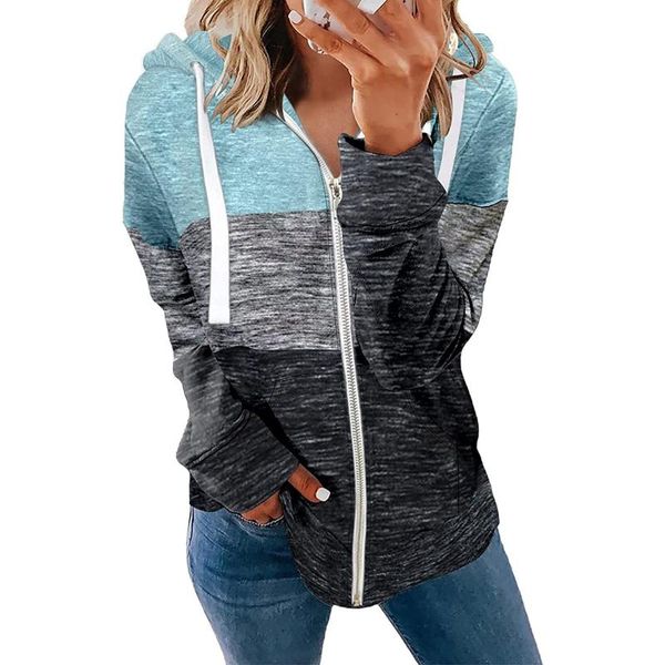 women's jackets 2021 female color spliced jacket ladies long sleeve zip up autumn coat womens hooded casaco feminino, Black;brown
women's jackets 2021 female color spliced jacket ladies long sleeve zip up autumn coat womens hooded casaco feminino, Black;brown