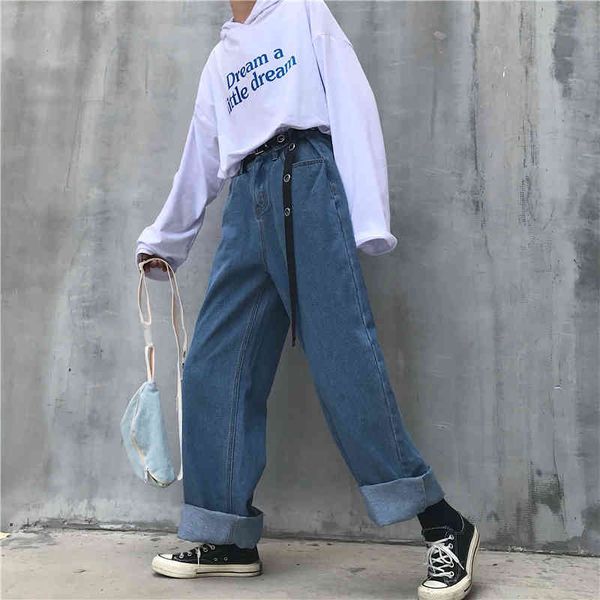 Women's Jeans Lappster High Waist Pants Boyfriend For Harajuku Denim Harem Ladies Wide Leg Blue DHY3
Women's Jeans Lappster High Waist Pants Boyfriend For Harajuku Denim Harem Ladies Wide Leg Blue DHY3