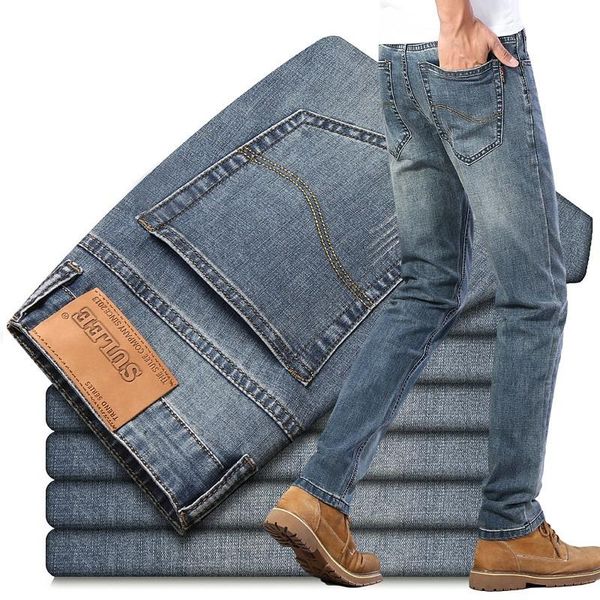 men's jeans 2022 sulee brand fit straight midweight full length smart casual solid button business autumn, Blue
men's jeans 2022 sulee brand fit straight midweight full length smart casual solid button business autumn, Blue
