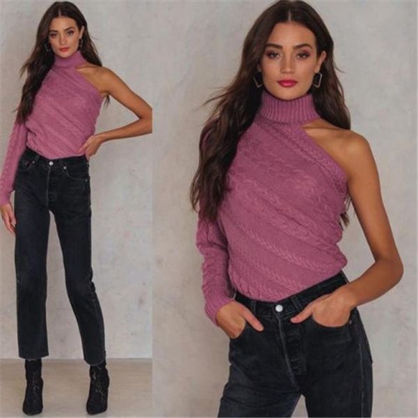 one shoulder turtleneck women gothic womens sweater modis knitted long sleeve outwear female cotton pullover, White;black
one shoulder turtleneck women gothic womens sweater modis knitted long sleeve outwear female cotton pullover, White;black