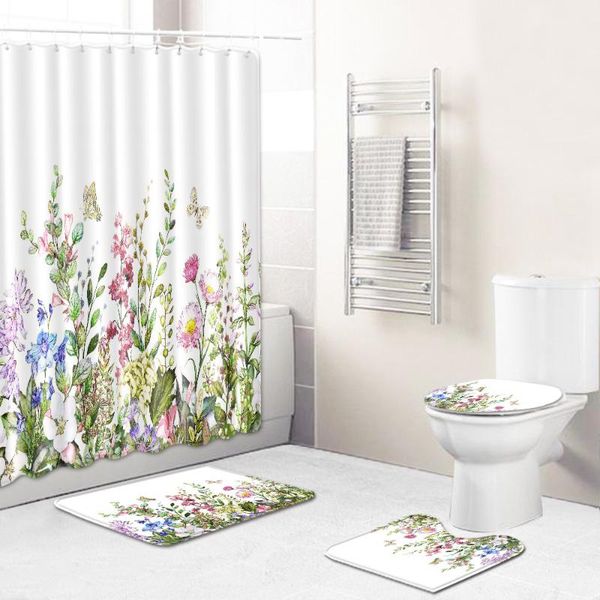 bath mats floral bathroom set bbath mat and shower curtain with hooks non slip room foot pads toilet carpet rugs 4pcs
bath mats floral bathroom set bbath mat and shower curtain with hooks non slip room foot pads toilet carpet rugs 4pcs