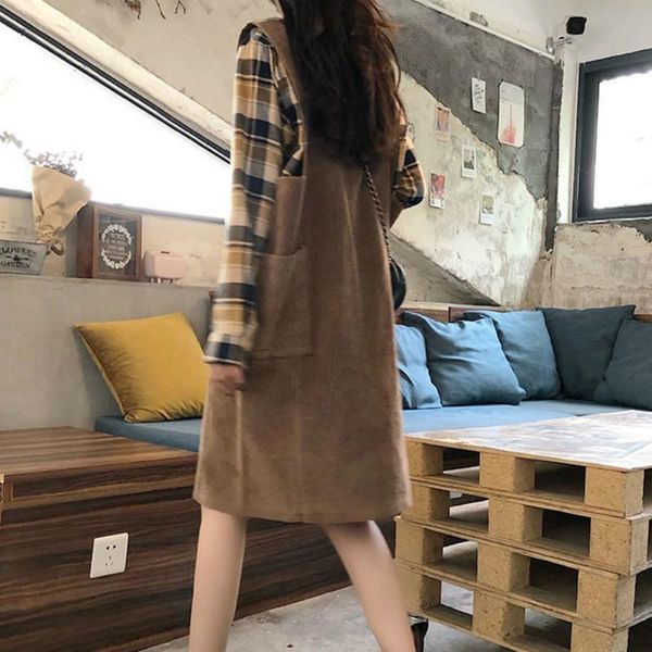 casual dresses women sleeveless dress corduroy knee-length solid side pockets party loose suspender streetwear elegant plus size chic, Black;gray
casual dresses women sleeveless dress corduroy knee-length solid side pockets party loose suspender streetwear elegant plus size chic, Black;gray