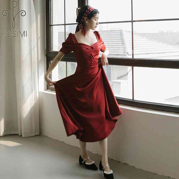 yosimi chiffon dres vintage summer a-line mid-calf short puff sleeve fit and flare strapless evening party dresses 210604, Black;gray
yosimi chiffon dres vintage summer a-line mid-calf short puff sleeve fit and flare strapless evening party dresses 210604, Black;gray
