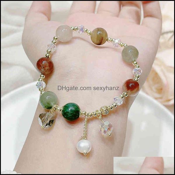 charm bracelets jewelry bracelet 10mm color crystal womens version simple natural freshwater pearl pendant fairy hand drop delivery 2021 b9c, Golden;silver
charm bracelets jewelry bracelet 10mm color crystal womens version simple natural freshwater pearl pendant fairy hand drop delivery 2021 b9c, Golden;silver