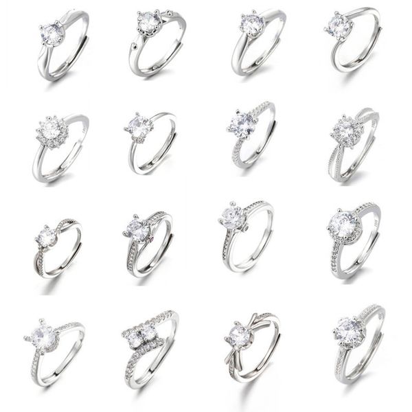 mosang open net red zircon classic live adjustment couple diamond ring female, Black