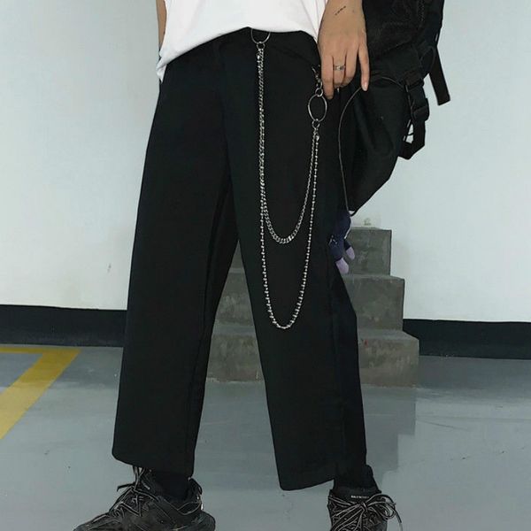 Men Casual Pants Solid Simple Large Size 3XL Loose All-match Harajuku Mens Korean Style Teens Chic Streetwear High Quality New, Black with chain
Men Casual Pants Solid Simple Large Size 3XL Loose All-match Harajuku Mens Korean Style Teens Chic Streetwear High Quality New, Black with chain