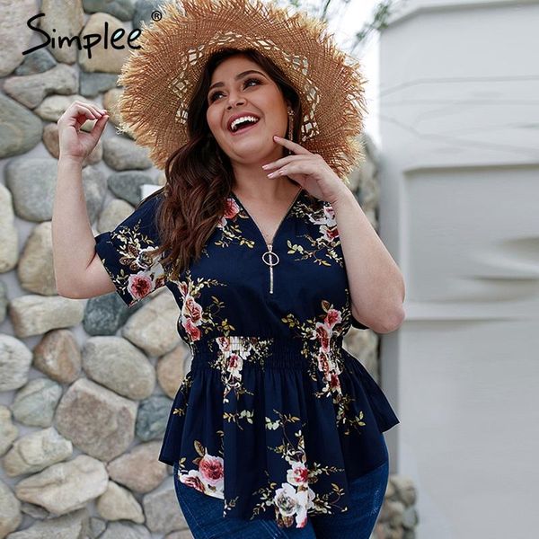 women's blouses & shirts simplee bohemian floral print plus size women blouse shirt v-neck elastic high waist female summer casual chi, White
women's blouses & shirts simplee bohemian floral print plus size women blouse shirt v-neck elastic high waist female summer casual chi, White