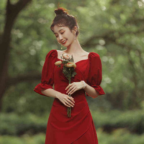 luxury party evening dress wine red bride's toast usually can wear 2021 summer engagement , female back door, Black
luxury party evening dress wine red bride's toast usually can wear 2021 summer engagement , female back door, Black