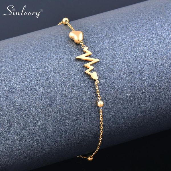 link, chain sinleery stainless steel bracelets yellow gold color heart pendant fashion jewelry bijoux femme women's 2021 sl042 ssk, Black
link, chain sinleery stainless steel bracelets yellow gold color heart pendant fashion jewelry bijoux femme women's 2021 sl042 ssk, Black