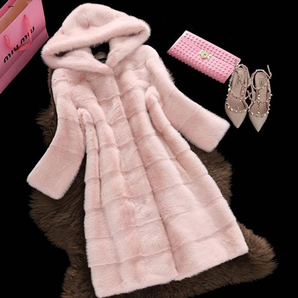 women's fur & faux women winter clothing overcoat medium-long synthetic mink coat with a hood hooded jacket, Black
women's fur & faux women winter clothing overcoat medium-long synthetic mink coat with a hood hooded jacket, Black