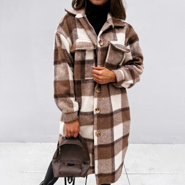 women's wool & blends autumn winter women long-sleeved plaid printed jacket fashion loose turn down collar single-breasted long shirt c, Black
women's wool & blends autumn winter women long-sleeved plaid printed jacket fashion loose turn down collar single-breasted long shirt c, Black