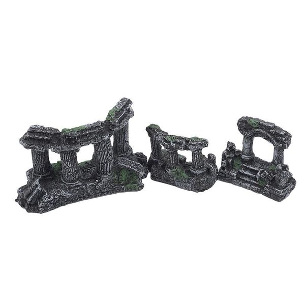 decorations 1 piece fish tank decoration beautification aquarium box square roman stone pillar resin ornament