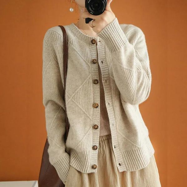women's knits & tees 2021 spring autumn cardigan women diamond sweater retro loose coat female single-breasted fashion knitted, White
women's knits & tees 2021 spring autumn cardigan women diamond sweater retro loose coat female single-breasted fashion knitted, White
