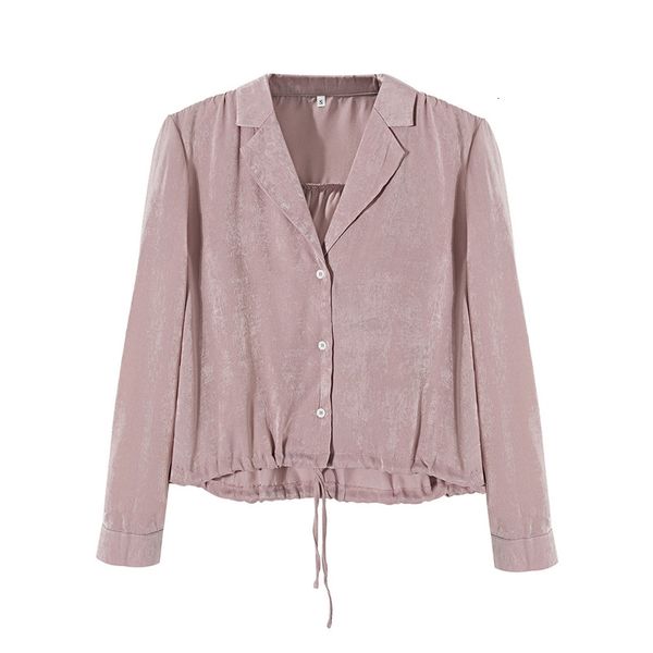 women's blouses & shirts slim women single-breasted v neck nightshirt 2021 spring casual ladies light pink imitation silk female d, White
women's blouses & shirts slim women single-breasted v neck nightshirt 2021 spring casual ladies light pink imitation silk female d, White
