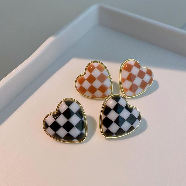 stud cute color-jointed lattice heart earrings for women personality jewelry pendientes, Golden;silver
stud cute color-jointed lattice heart earrings for women personality jewelry pendientes, Golden;silver
