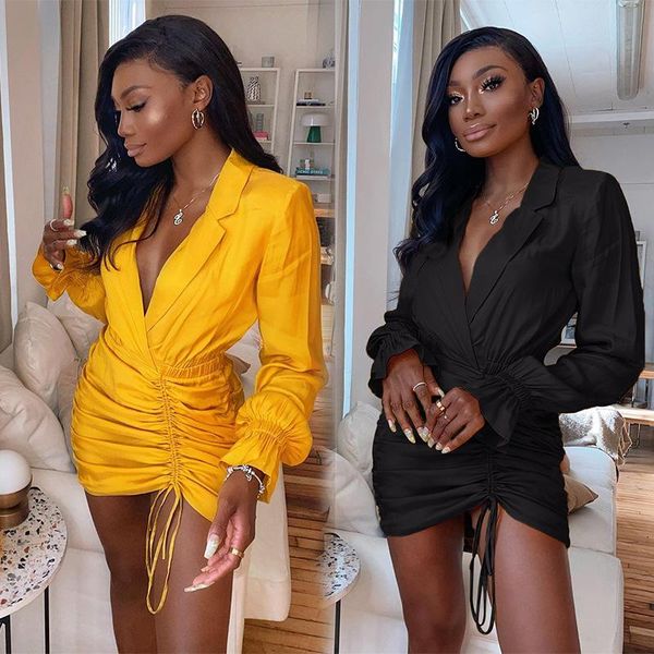 casual dresses 2021 autumn bag hip pleated drawstring long sleeve bodycon yellow dress women night club party bandage black mini, Black;gray
casual dresses 2021 autumn bag hip pleated drawstring long sleeve bodycon yellow dress women night club party bandage black mini, Black;gray