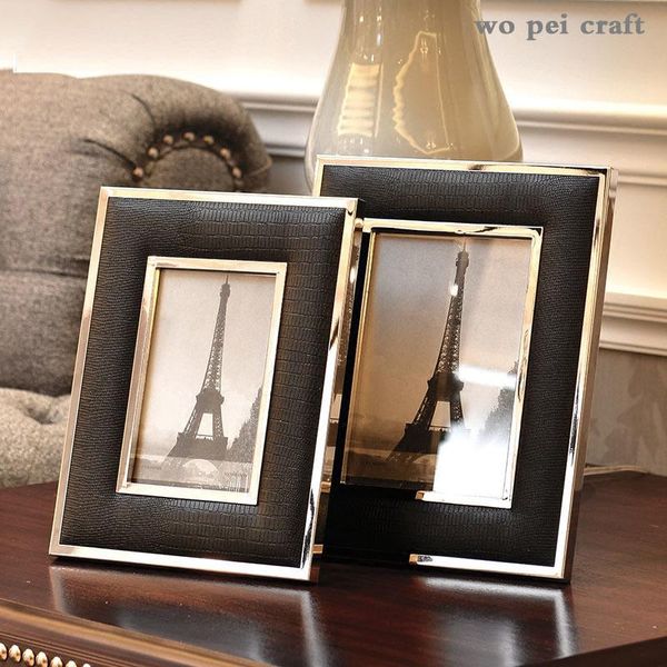 6/7 inch black leather po frame family portrait nightstand desk decoration ornaments metal picture frames home decor modern
6/7 inch black leather po frame family portrait nightstand desk decoration ornaments metal picture frames home decor modern