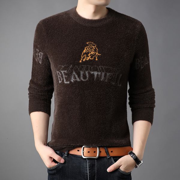 2021 winter half high collar fashion jacquard imitation mink thickened men's bottomed sweater, Black
2021 winter half high collar fashion jacquard imitation mink thickened men's bottomed sweater, Black
