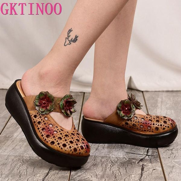slippers gktinoo 2021 summer round toes women handmade retro flower hollow out genuine leather shoes lady platform wedge slides, Black
slippers gktinoo 2021 summer round toes women handmade retro flower hollow out genuine leather shoes lady platform wedge slides, Black