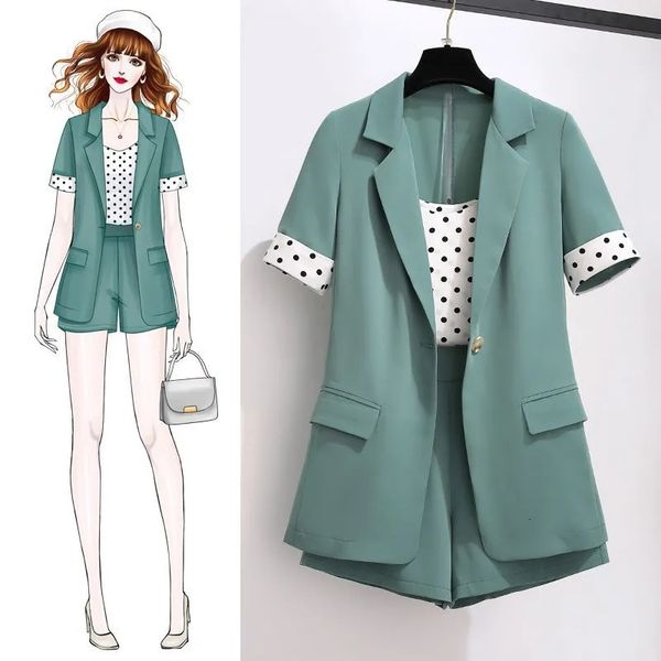 and spring fashion women summer new korean short mouwen high tail shorts polka dot vest three-piece pack, White
and spring fashion women summer new korean short mouwen high tail shorts polka dot vest three-piece pack, White