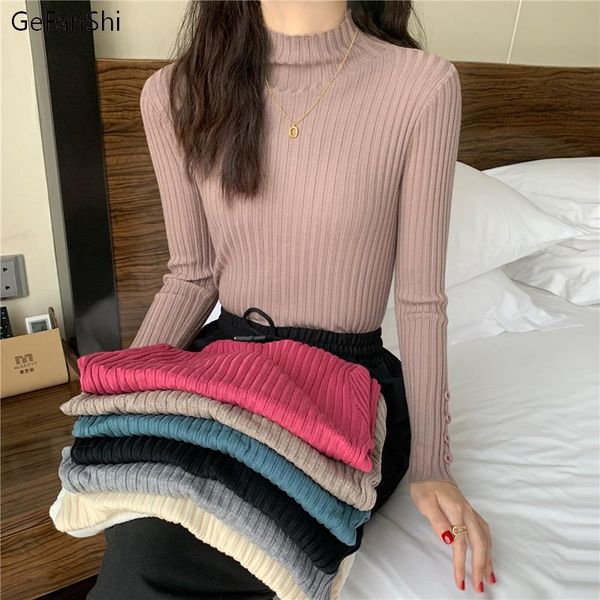 women's sweaters autumn winter knitting women sweater solid turtleneck long sleeve button fashion elegant ladies bastic pullovers, White;black
women's sweaters autumn winter knitting women sweater solid turtleneck long sleeve button fashion elegant ladies bastic pullovers, White;black