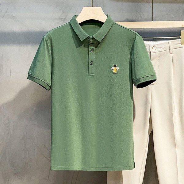 men's polos 2021 summer business casual lapel embroidered shirt trend short sleeve t-shirt, White;black
men's polos 2021 summer business casual lapel embroidered shirt trend short sleeve t-shirt, White;black