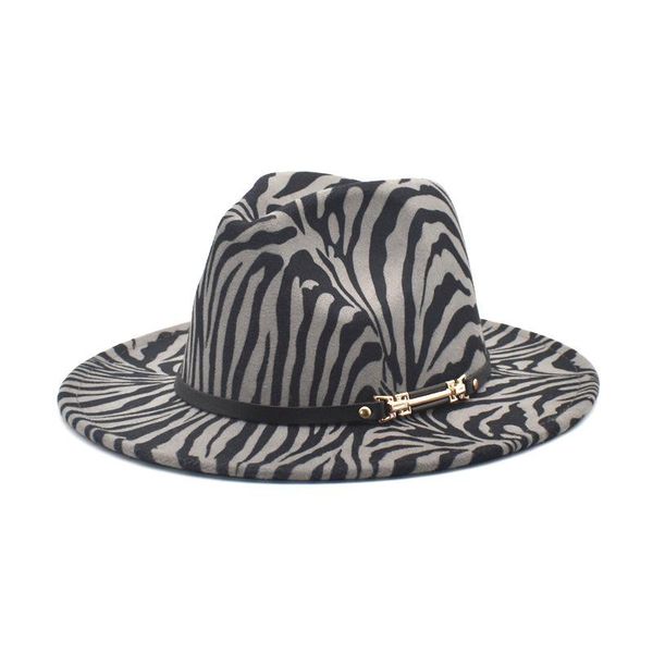 wide brim hats zebra worsted hat lady's big autumn/winter outdoor warm jazz fedora women, Blue;gray
wide brim hats zebra worsted hat lady's big autumn/winter outdoor warm jazz fedora women, Blue;gray