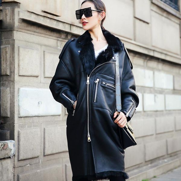 women's fur & faux genuine wool coat motorcycle coats and jackets women 2021 winter clothes warm female jacket mujeres abrigos zjt609, Black
women's fur & faux genuine wool coat motorcycle coats and jackets women 2021 winter clothes warm female jacket mujeres abrigos zjt609, Black