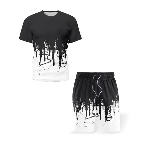 men's tracksuits chinese ink t-shirt shorts 2-piece set summer beach fashion oversized couple lovers family ocean seaside part, Gray
men's tracksuits chinese ink t-shirt shorts 2-piece set summer beach fashion oversized couple lovers family ocean seaside part, Gray
