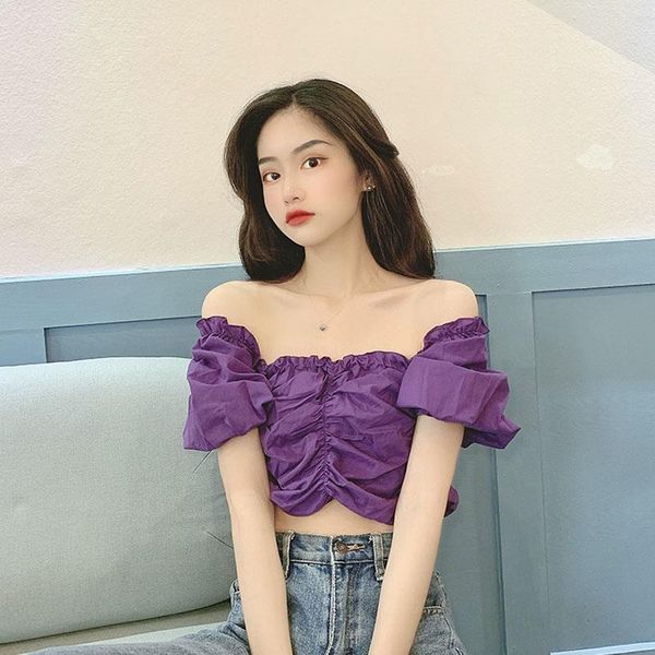 ladies off shoulder crop chiffon blouses women summer short sleeve shirt casual purple blouse tunique femme fy376 women's & shirts, White
ladies off shoulder crop chiffon blouses women summer short sleeve shirt casual purple blouse tunique femme fy376 women's & shirts, White
