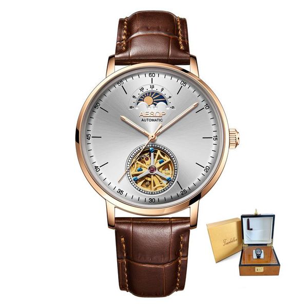 real 100% tourbillon automatic mechanical hollow perspective men watch gift business multi-function male wristwatches, Slivery;brown
real 100% tourbillon automatic mechanical hollow perspective men watch gift business multi-function male wristwatches, Slivery;brown