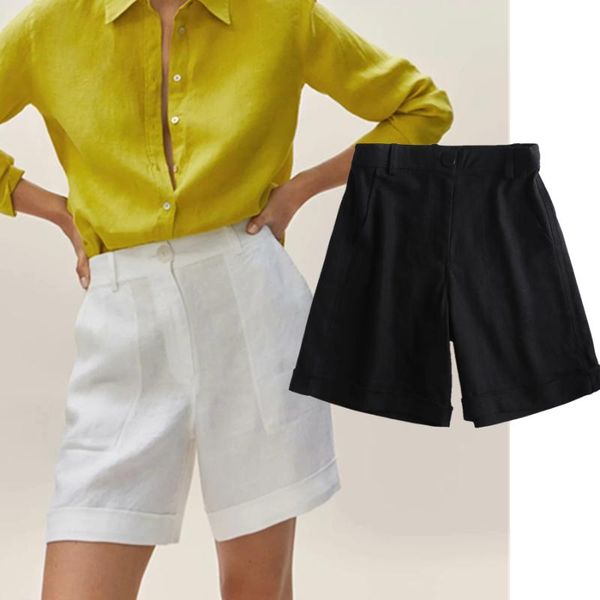women's shorts jenny&dave bemuda women short enlgand office lady fashion simple solid linen loose summer casual feminino, White;black
women's shorts jenny&dave bemuda women short enlgand office lady fashion simple solid linen loose summer casual feminino, White;black