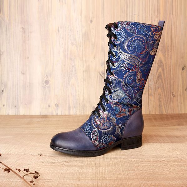 sho 2021 national totem handmade leather low heel high tube boots female, Black
sho 2021 national totem handmade leather low heel high tube boots female, Black