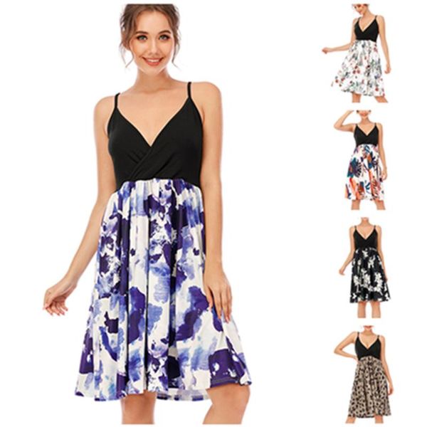 women's swimwear 2021 dress bohemian beach sling high waist slimming printed stitching big summer fashion mid-skirt clothing, White;black
women's swimwear 2021 dress bohemian beach sling high waist slimming printed stitching big summer fashion mid-skirt clothing, White;black