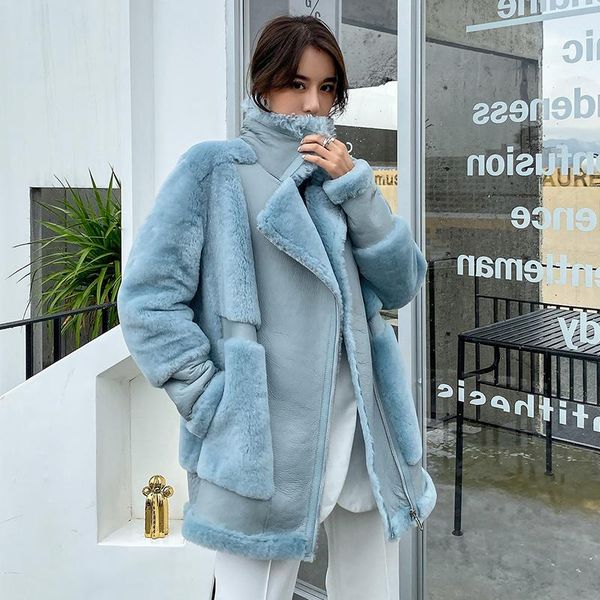 women's fur & faux 2021 elegant blue merino sheepskin shearling coat women winter original ecology natural genuine leather jacket, Black
women's fur & faux 2021 elegant blue merino sheepskin shearling coat women winter original ecology natural genuine leather jacket, Black