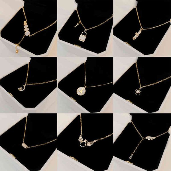 japanese and korean fashion titanium steel necklace female minority design sense simple light luxury versatile clavicle chain jewelry, Black
japanese and korean fashion titanium steel necklace female minority design sense simple light luxury versatile clavicle chain jewelry, Black