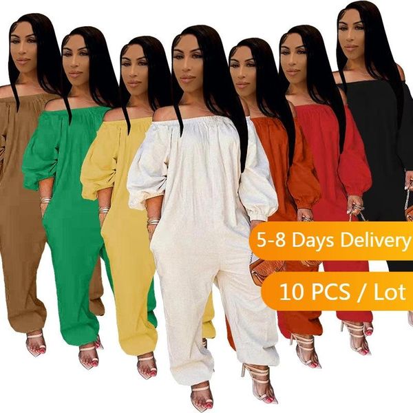 women's jumpsuits & rompers bulk items wholesale lots off shoulde plus size jumpsuit women autumn loose long sleeve casual wide leg pan, Black;white
women's jumpsuits & rompers bulk items wholesale lots off shoulde plus size jumpsuit women autumn loose long sleeve casual wide leg pan, Black;white