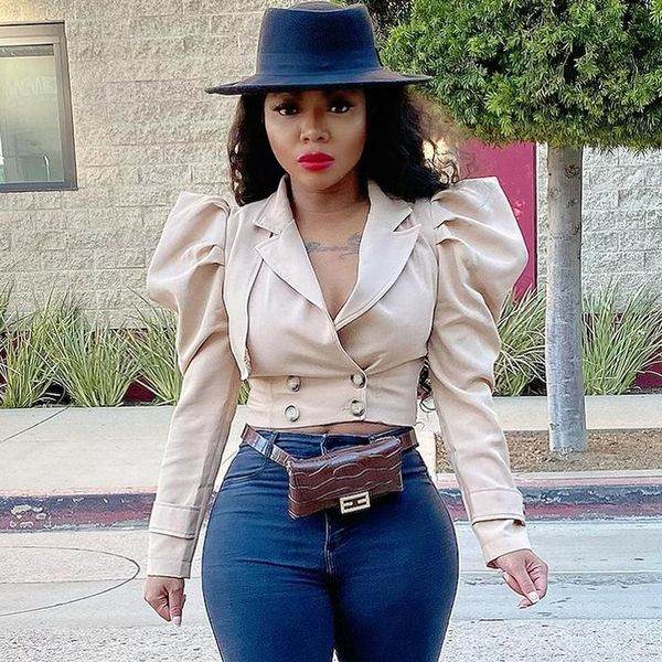 women's jackets 2021 autumn crop jacket button deep-v puff sleeve fall outfits for women office lady wear suit coats festival y2k, Black;brown
women's jackets 2021 autumn crop jacket button deep-v puff sleeve fall outfits for women office lady wear suit coats festival y2k, Black;brown