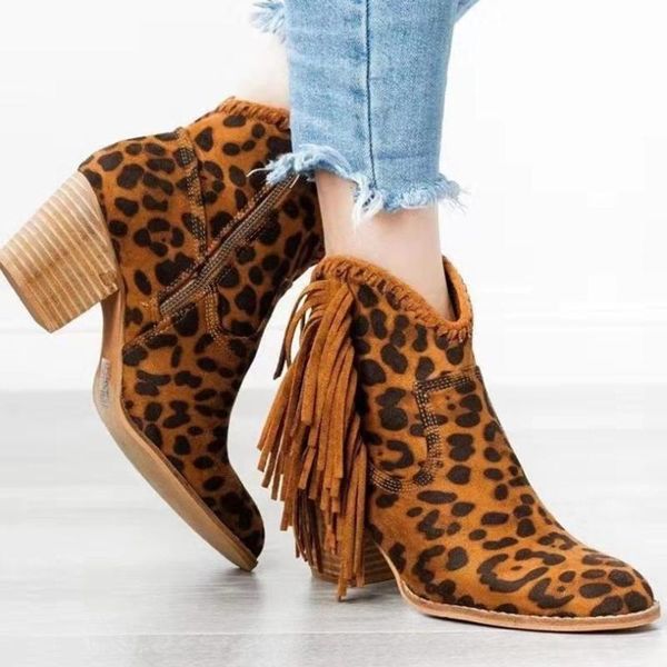 boots black brown leopard tassels high heels women shoes western vintage fringe ankle faux suede leather casual booties
boots black brown leopard tassels high heels women shoes western vintage fringe ankle faux suede leather casual booties
