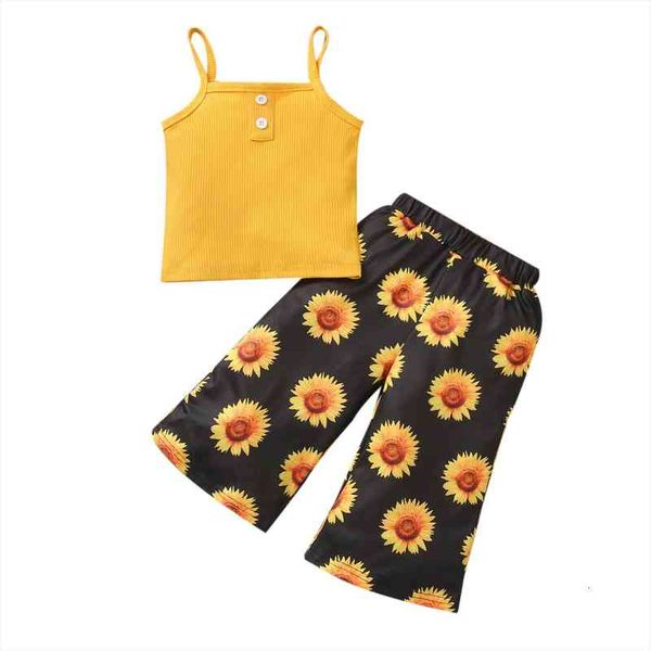 infant baby girl summer camisole trousers suit sweet solid color suspender ribbed and sunflower wide leg pants, White
infant baby girl summer camisole trousers suit sweet solid color suspender ribbed and sunflower wide leg pants, White