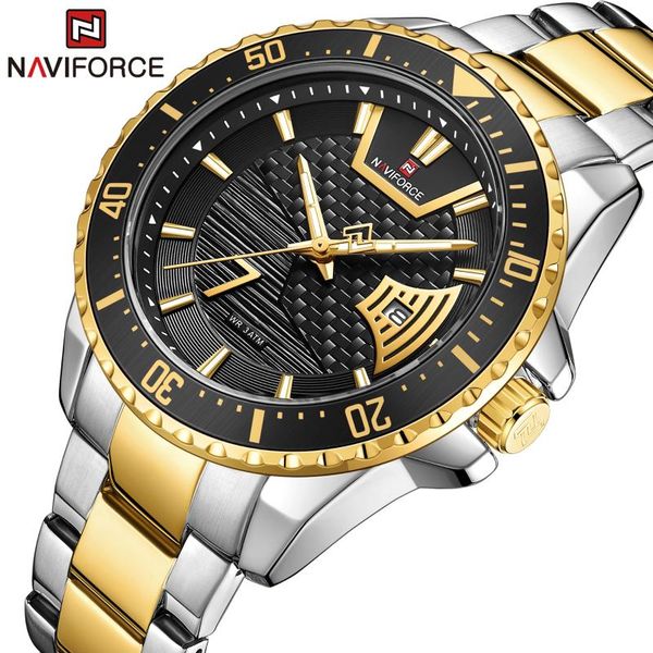 wristwatches naviforce mens sport watch gold full steel quartz watches men date waterproof military clock man relogio masculino, Slivery;brown
wristwatches naviforce mens sport watch gold full steel quartz watches men date waterproof military clock man relogio masculino, Slivery;brown
