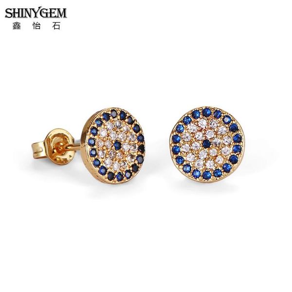 stud shinygem micro pave white/blue zircon earrings 8mm round shape trendy gold fashion jewelry gift for women, Golden;silver
stud shinygem micro pave white/blue zircon earrings 8mm round shape trendy gold fashion jewelry gift for women, Golden;silver