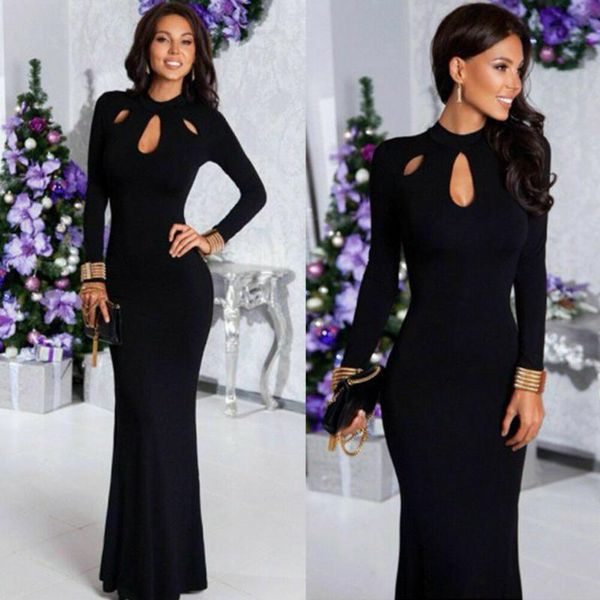 women fashion mermaid elegant black long maxi dress hollow out evening party full sleeve vestidos casual dresses, Black;gray
women fashion mermaid elegant black long maxi dress hollow out evening party full sleeve vestidos casual dresses, Black;gray